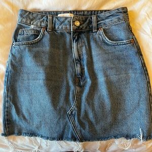 Topshop high rise denim mini skirt, US size 4